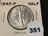 1945 Walking Liberty Half, UNC