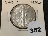 1945 Walking Liberty Half, UNC