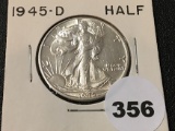 1945-D Walking Liberty Half, UNC