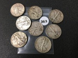 (8) 1945 Walking Liberty Half Dollars, Mixed Mints