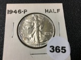 1946 Walking Liberty Half, UNC