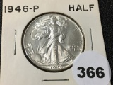 1946 Walking Liberty Half, BU