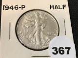 1946 Walking Liberty Half, UNC