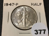 1947 Walking Liberty Half, BU