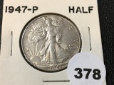 1947 Walking Liberty Half, AU