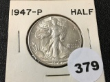 1947 Walking Liberty Half, AU