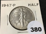 1947 Walking Liberty Half, UNC
