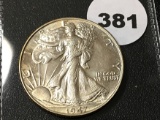 1947 Walking Liberty Half, UNC