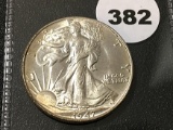 1947 Walking Liberty Half, UNC