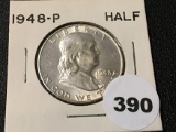 1948 Franklin Half, BU