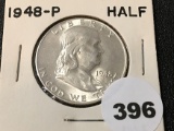 1948 Franklin Half, BU