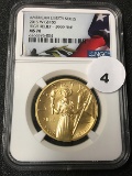 2015-W $100 Gold Liberty High Relief NGC MS10 First Strike Flag Label