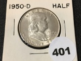 1950-D Franklin Half, UNC