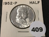 1952 Franklin Half, UNC