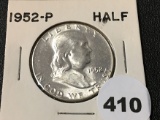 1952 Franklin Half, UNC