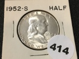1952-S Franklin Half, UNC