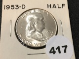 1953-D Franklin Half, BU