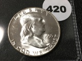 1955 Franklin Half, BU