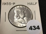 1955 Franklin Half, BU