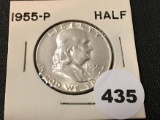 1955 Franklin Half, UNC