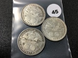 (3) 1893 Columbian Expo. Comm Half Dollars