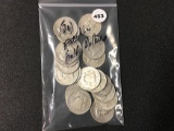 (20) Franklin Half Dollars