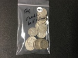 (20) Franklin Half Dollars