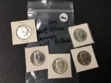 (5) 40% Silver Kennedy Half Dollars, UNC