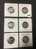 (6) Steel War Pennies, UNC