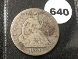 1861 Seated Half