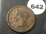 1855 Large Cent, Damaged