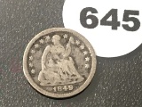 1849 Seated Half Dime