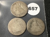 1853, 53-O, 54 Seated Quarters