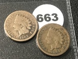 (2) 1863 Indian Head Pennies