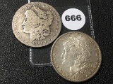 2 X $ 1881, 81-S Morgan Dollar