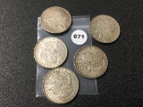 5 X $ (3) 1921,  (2) 21-S Morgan Dollars