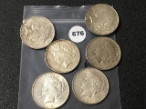 6 X $ 1922 Peace Dollars