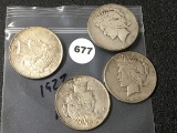 4 X $ 1922 Peace Dollars