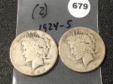 2 X $ 1924-S Peace Dollars