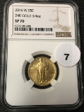 2016-W 25C Gold Standing Quarter NGC SP70 24k 1/4 oz.