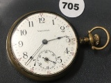 14k Waltham 15 Jewels Pocket Watch