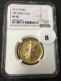 2016-W 50C Gold Walking Liberty NGC SP70 24k 1/2 oz.