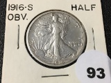 1916-S OBV Walking Liberty Half