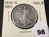 1916-S OBV Walking Liberty Half