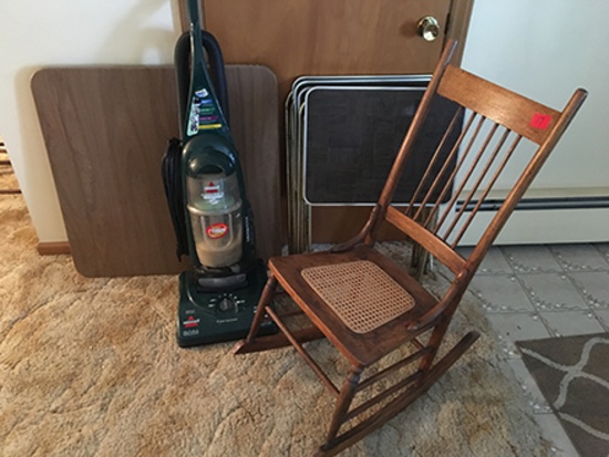 Sewing Rocker, Card Table, TV Trays, Vacuum