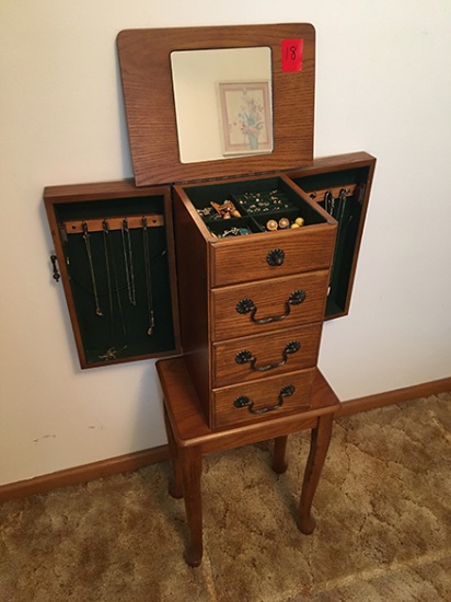 Mid Size Jewelry Chest & Misc. Jewelry