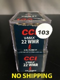 100 Rds, 22WMR, 30 gr