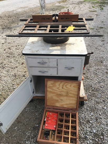 Craftsman H.D. Belt Driven 1 hp Router, Router Bits & Cabinet