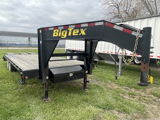 2014 Big Tex 20 + 4 Gooseneck Trailer, 3 Fold Over Ramps, Dual Jacks, Toolbox
