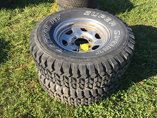 (2) 10.50R15LT Tires on 6 Bolt Rims